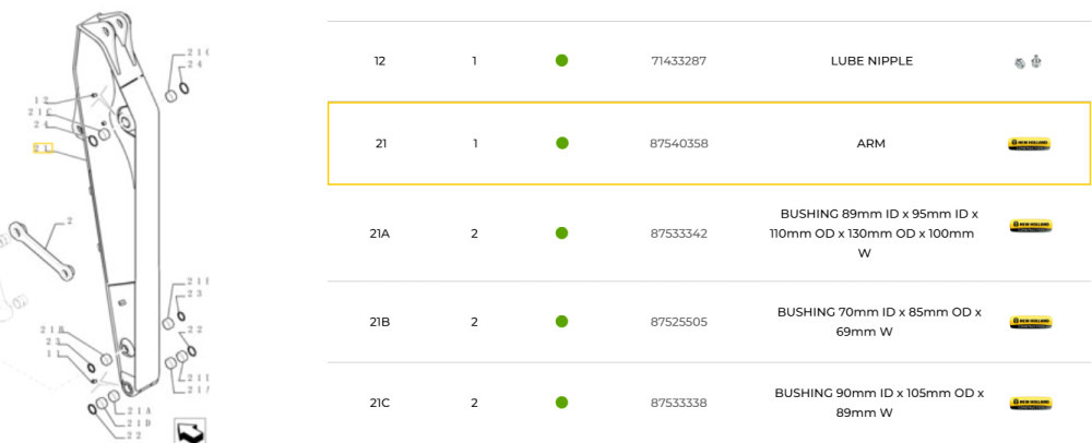 New Holland 84195553 - Boom for Construction machinery: picture 1 New Holland 84195553 - Boom for Construction machinery: picture 1