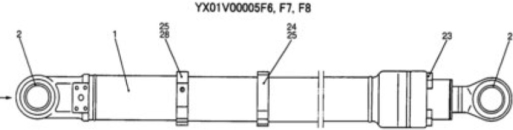 New Holland YX01V00005F7 - 72953773 - Hydraulic cylinder for Construction machinery: picture 3 New Holland YX01V00005F7 - 72953773 - Hydraulic cylinder for Construction machinery: picture 3