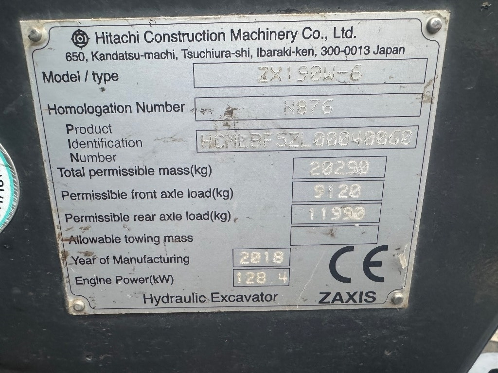 Hitachi ZX 190 W-6  leasing Hitachi ZX 190 W-6: picture 8
