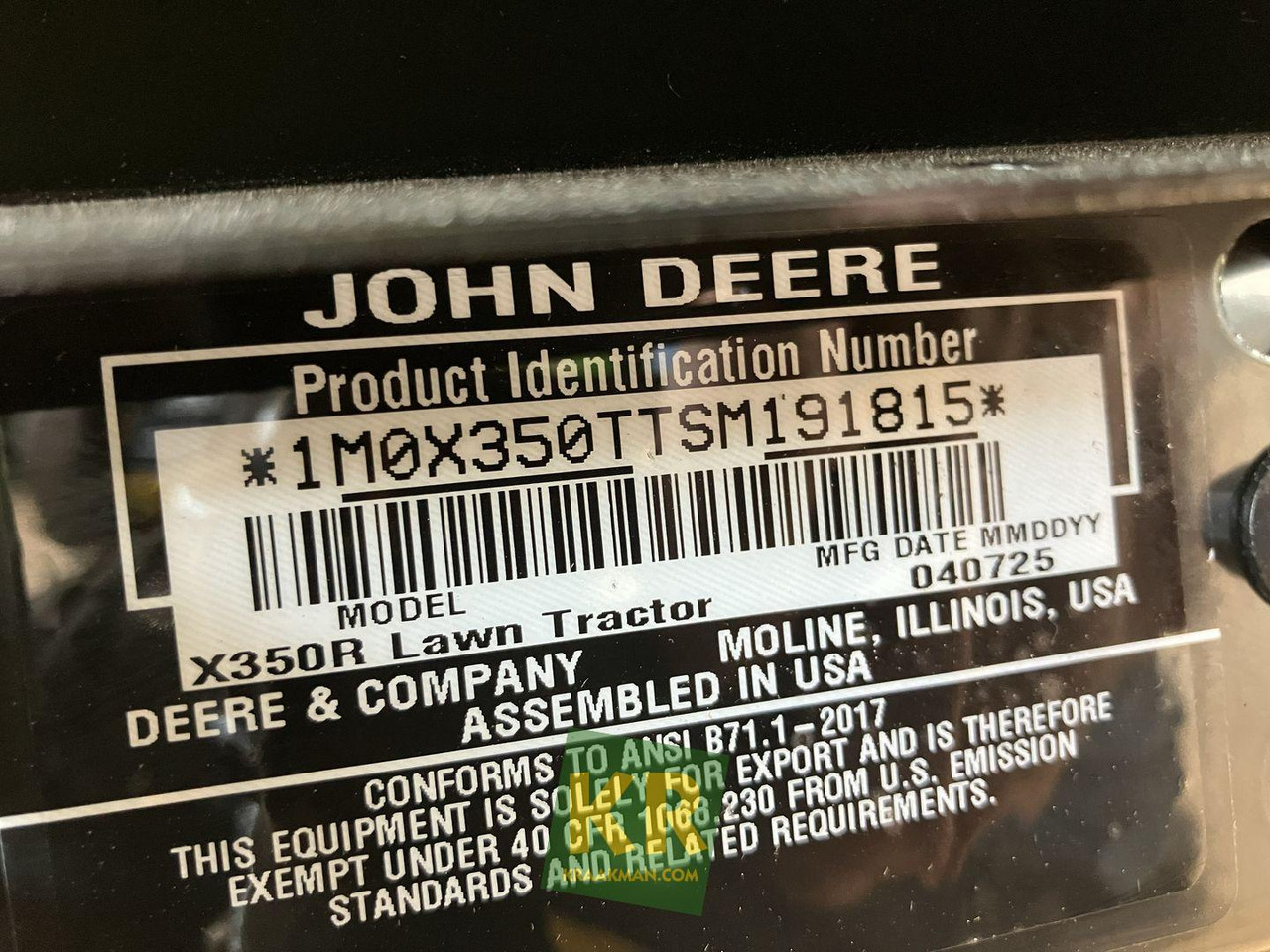 X350R John Deere - Garden mower: picture 5 X350R John Deere - Garden mower: picture 5