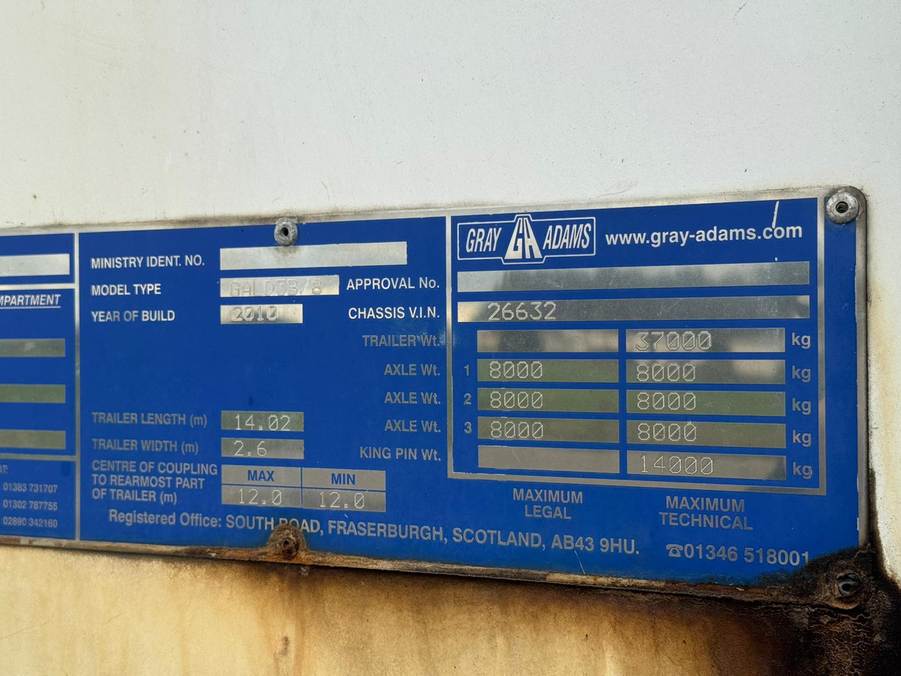 2012 Gray & Adams 13.6m Fridge Trailer – D11 - Refrigerator semi-trailer: picture 4 2012 Gray & Adams 13.6m Fridge Trailer – D11 - Refrigerator semi-trailer: picture 4