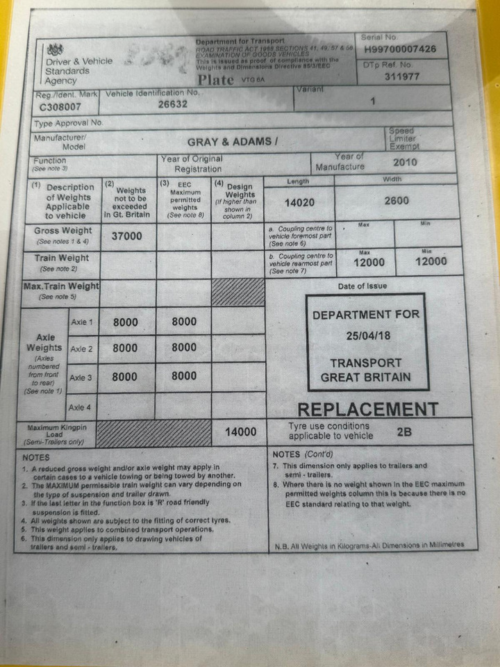 2012 Gray & Adams 13.6m Fridge Trailer – D11 - Refrigerator semi-trailer: picture 3 2012 Gray & Adams 13.6m Fridge Trailer – D11 - Refrigerator semi-trailer: picture 3
