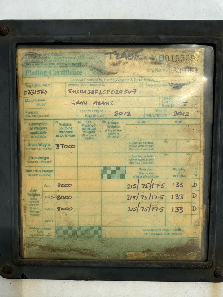 Gray and Adams 2012 Vector 1950MT – PR2905 - Refrigerator semi-trailer: picture 5 Gray and Adams 2012 Vector 1950MT – PR2905 - Refrigerator semi-trailer: picture 5