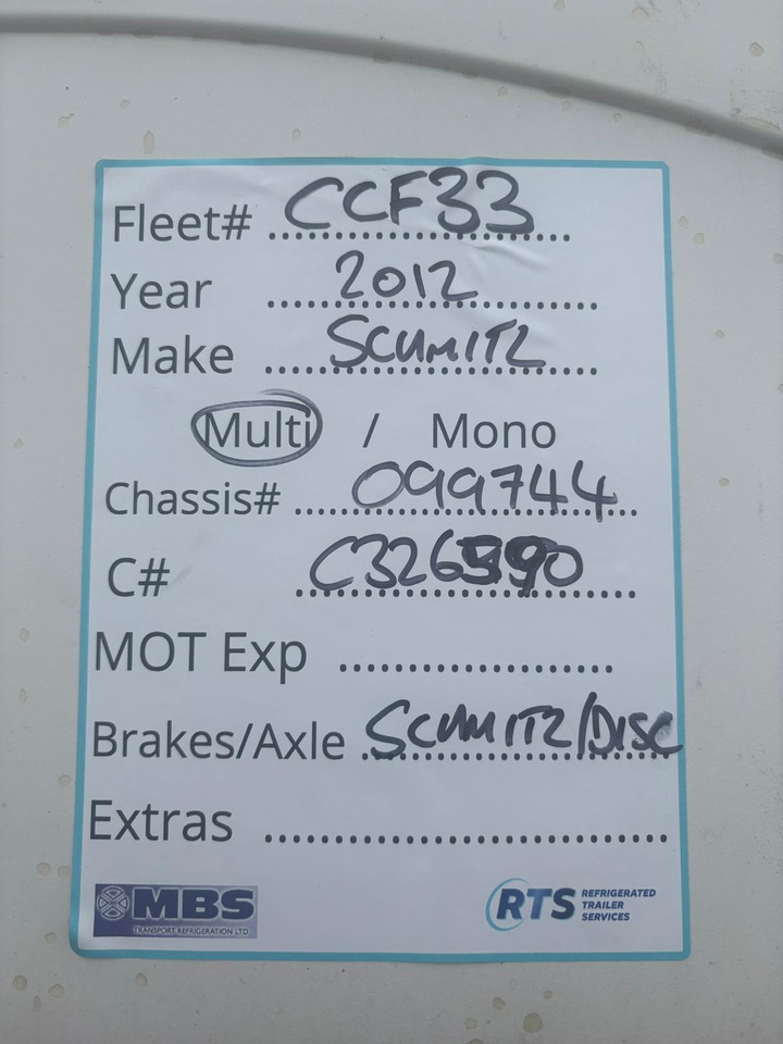 Schmitz Cargobull 2012 Vector 1850 – CCF33 - Refrigerator semi-trailer: picture 2 Schmitz Cargobull 2012 Vector 1850 – CCF33 - Refrigerator semi-trailer: picture 2