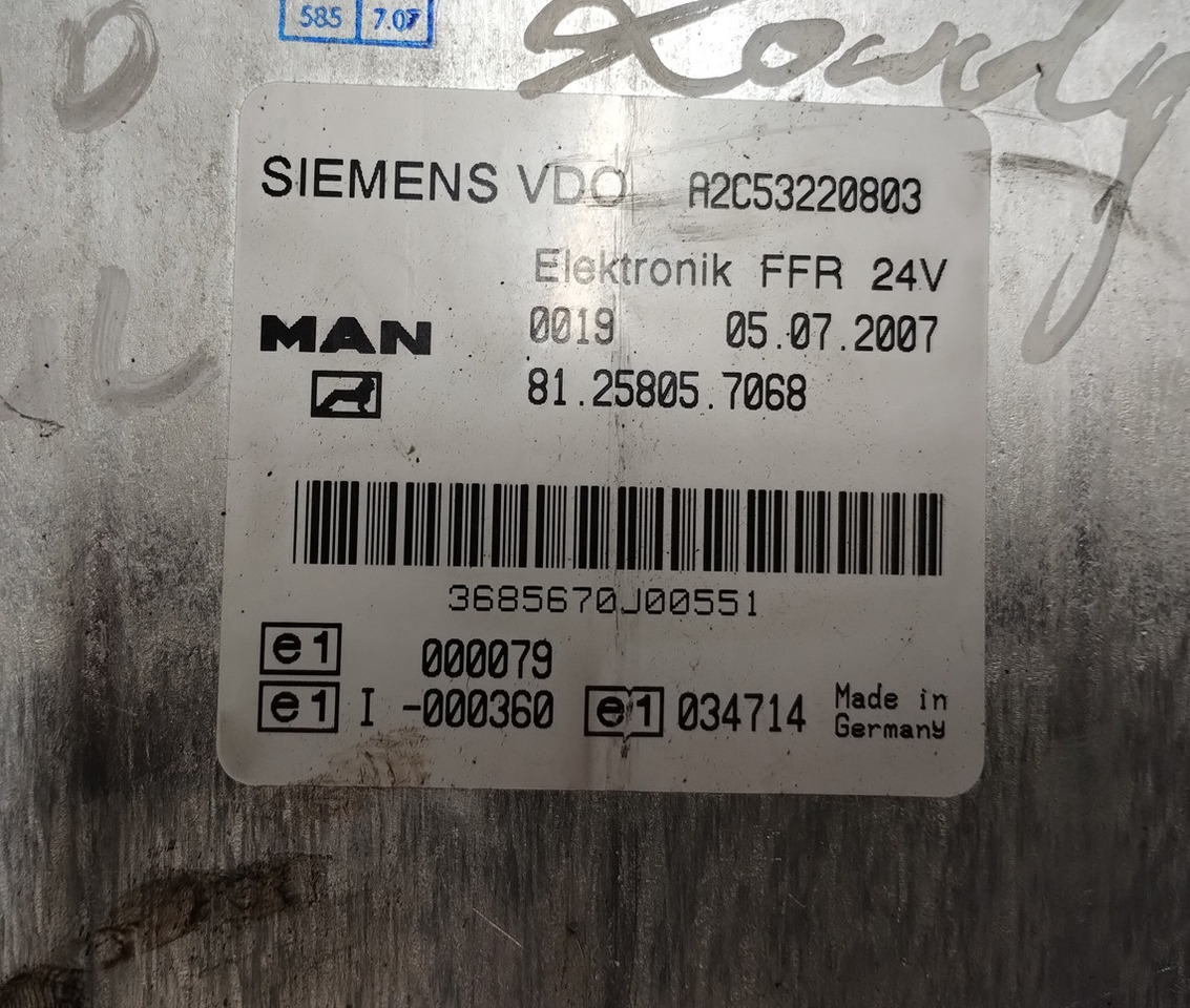 STEROWNIK SILNIKA MAN TGL 240 D0836 E3 0281020067 FFR 81258057068 - ECU: picture 3 STEROWNIK SILNIKA MAN TGL 240 D0836 E3 0281020067 FFR 81258057068 - ECU: picture 3