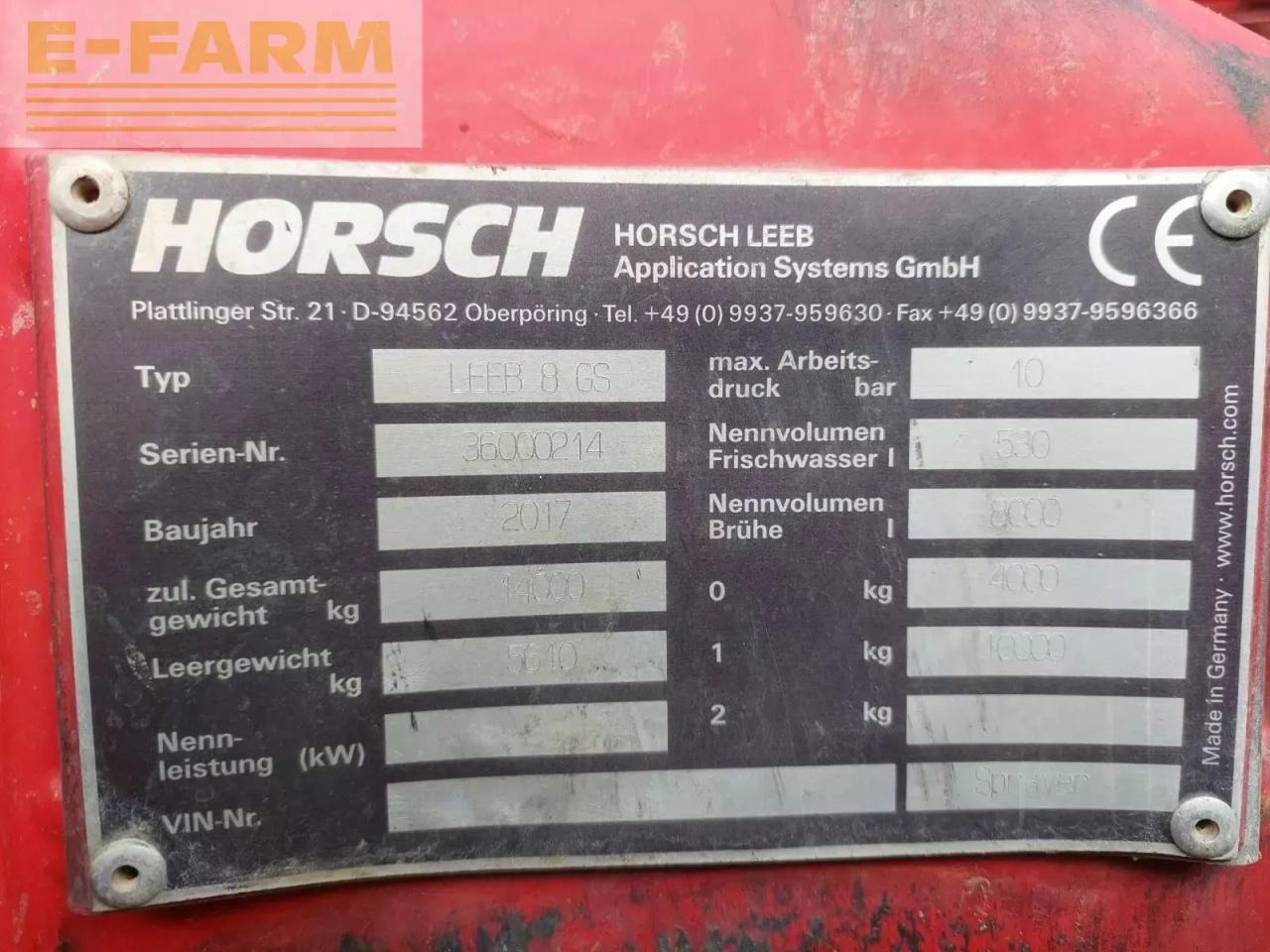 Trailed sprayer Horsch 8gs: picture 8