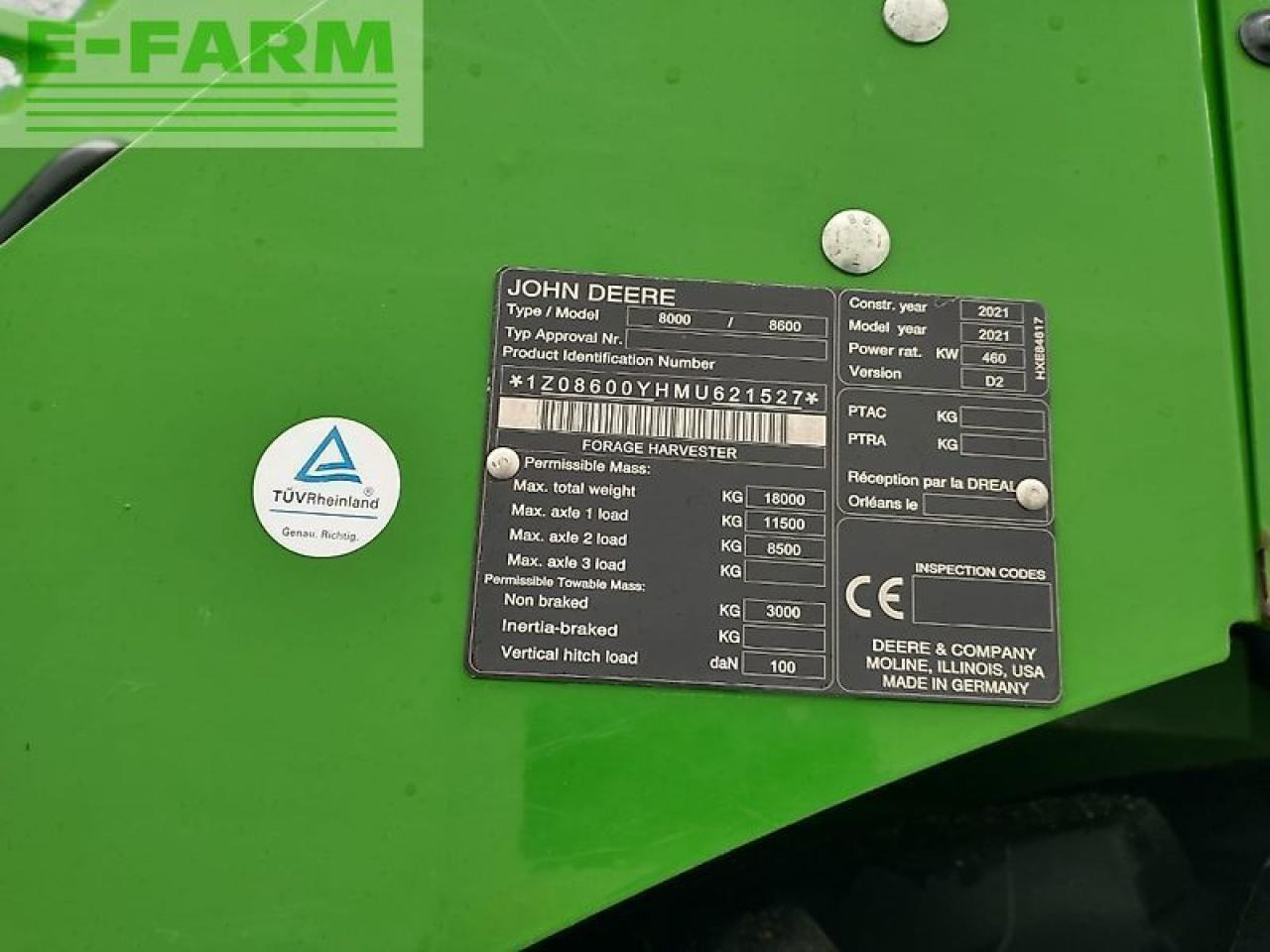 Forage harvester John Deere 8600: picture 8