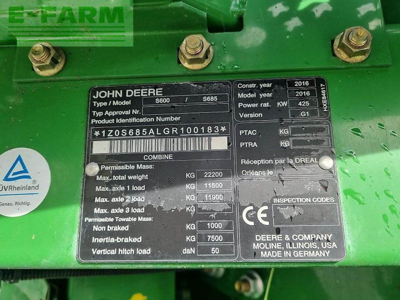 Combine harvester John Deere s685i my16 prod 20: picture 11