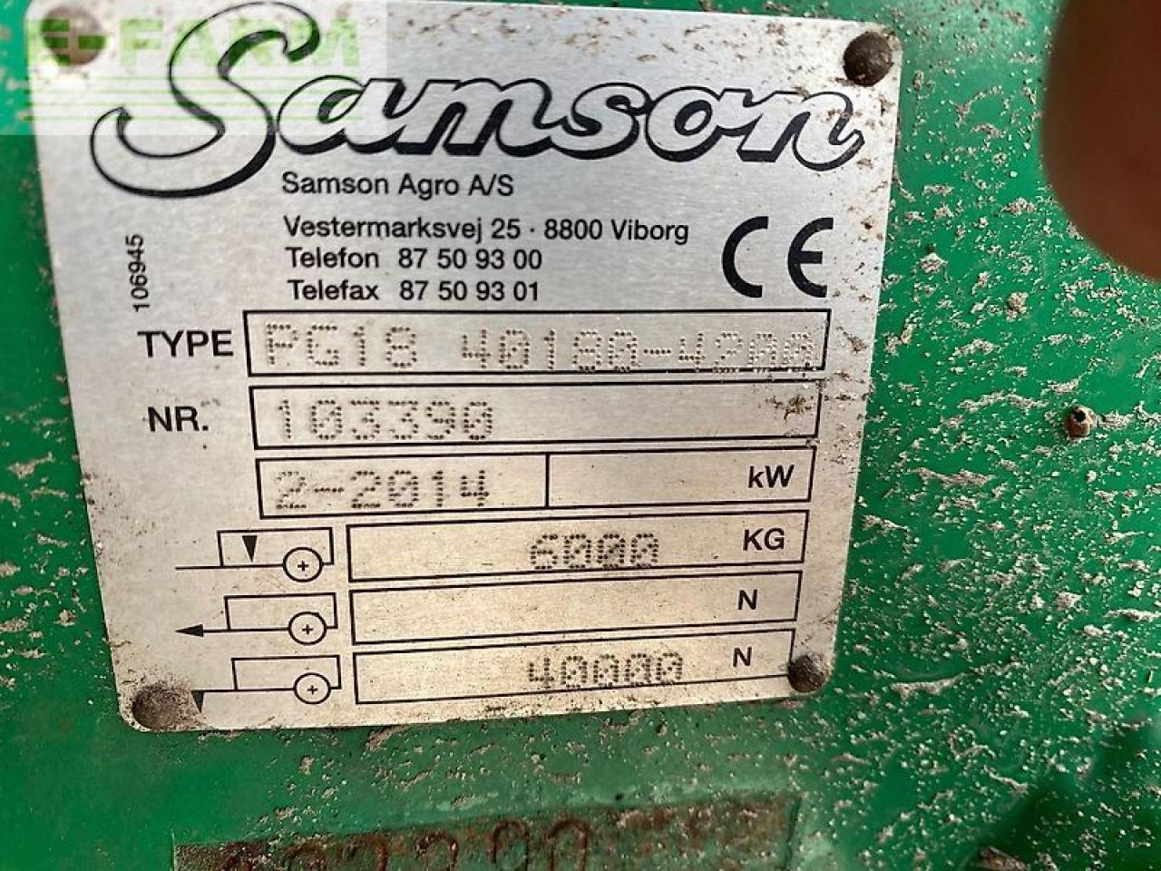 Fertilizing equipment Samson pg 18: picture 12