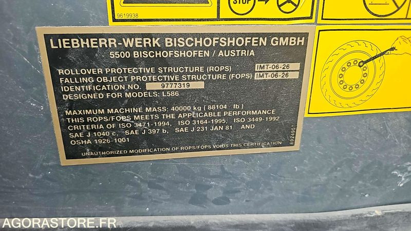 CHARGEUR SUR PNEUS LIEBHERR L586 - VATZ0461AZB032490 - 2013 / 13 580 HEURES - Loader: picture 5 CHARGEUR SUR PNEUS LIEBHERR L586 - VATZ0461AZB032490 - 2013 / 13 580 HEURES - Loader: picture 5