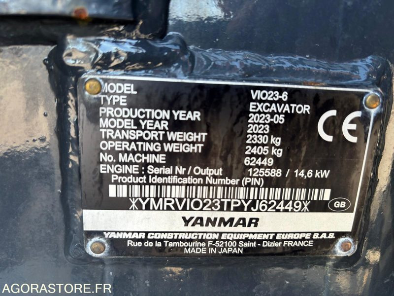 Minipelle yanmar vio23-6 - 2023 - 950 heures - Excavator: picture 4 Minipelle yanmar vio23-6 - 2023 - 950 heures - Excavator: picture 4