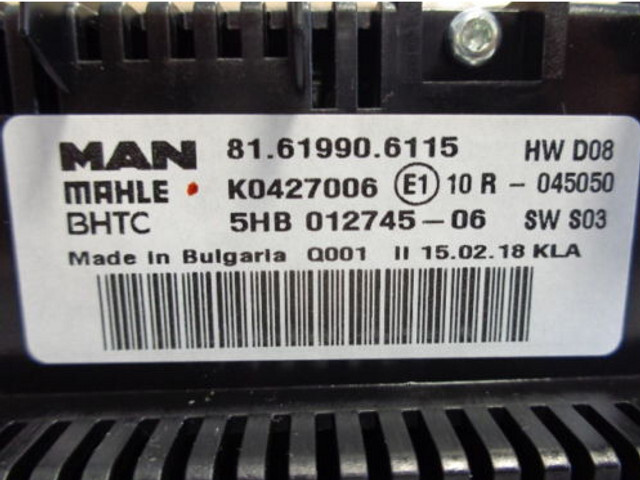 MAN NEW OE heater control unit - Dashboard for Truck: picture 2 MAN NEW OE heater control unit - Dashboard for Truck: picture 2