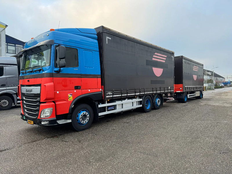 DAF XF 440 6X2 EURO 6 + HERTOGHS HANGER 2X BPW AXLE DHOLLANDIA 3000 KG - Curtainsider truck: picture 1 DAF XF 440 6X2 EURO 6 + HERTOGHS HANGER 2X BPW AXLE DHOLLANDIA 3000 KG - Curtainsider truck: picture 1