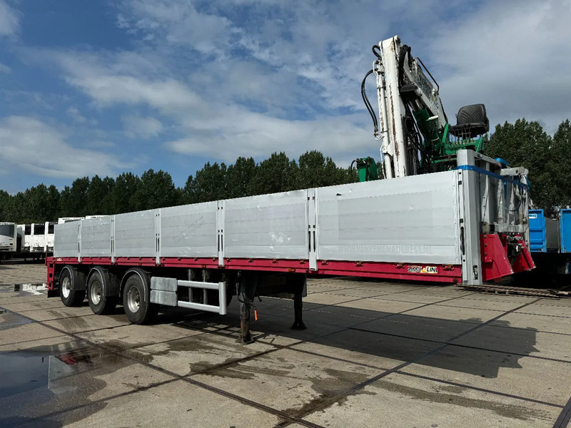 Floor FLO 18 30 S2 + KENNIS CRANE 3X STEERING AXLE - Dropside/ Flatbed semi-trailer: picture 1 Floor FLO 18 30 S2 + KENNIS CRANE 3X STEERING AXLE - Dropside/ Flatbed semi-trailer: picture 1