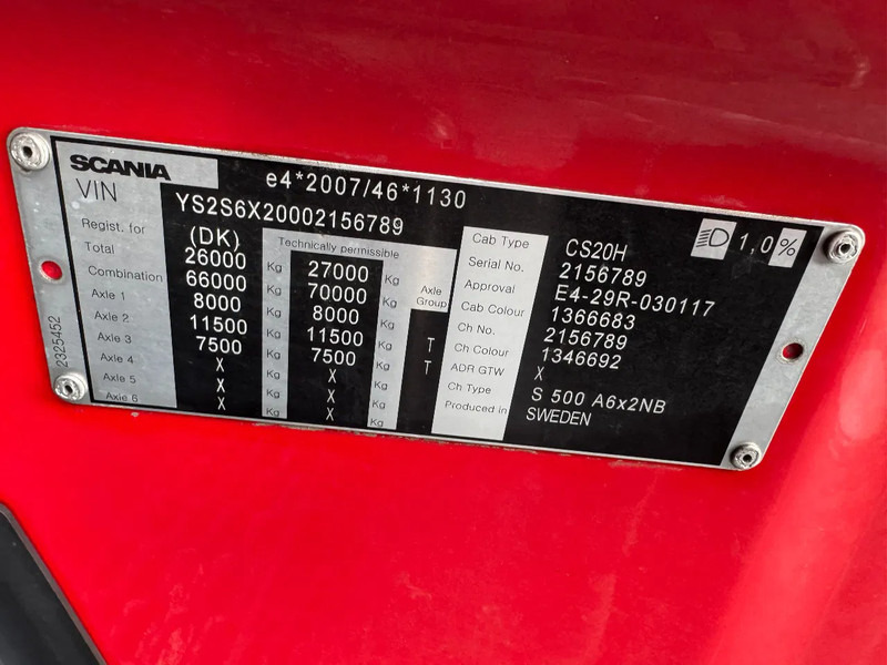 Tractor unit Scania S500 6X2 - EURO 6 + LIFT AXLE: picture 20