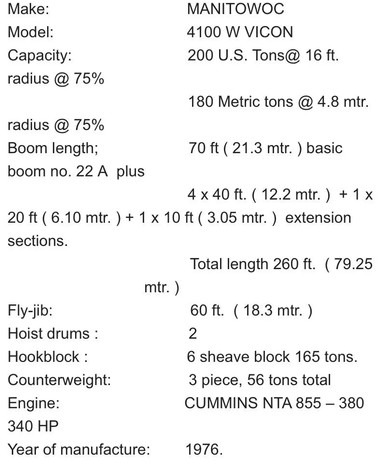 Crawler crane Kobelco Manitowoc 4100 W Vicon Crawler Crane - 79.25 Meter - 200 Tons: picture 13