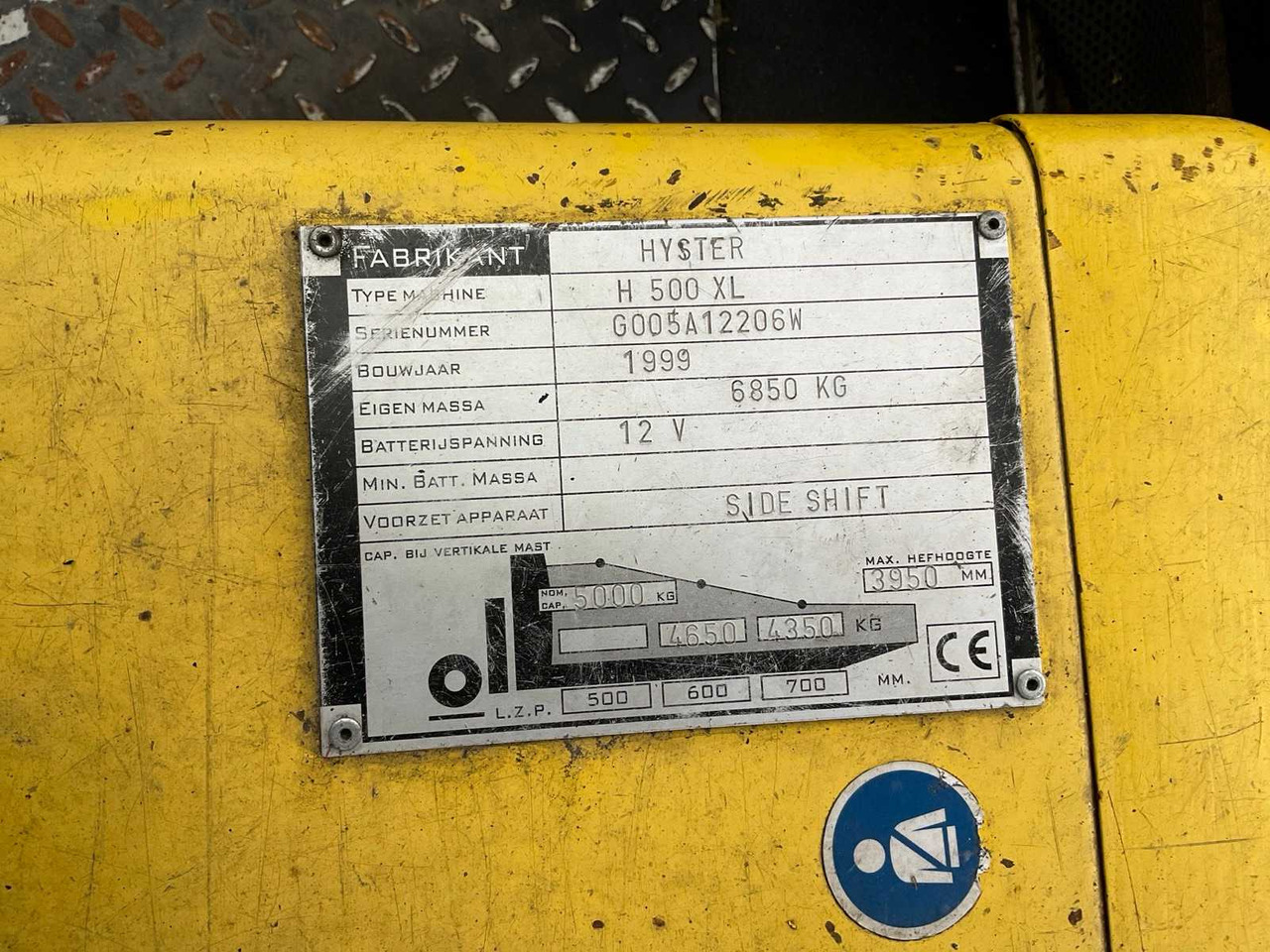 Forklift 1999 HYSTER H 500 XL FORKLIFT TRUCK: picture 11