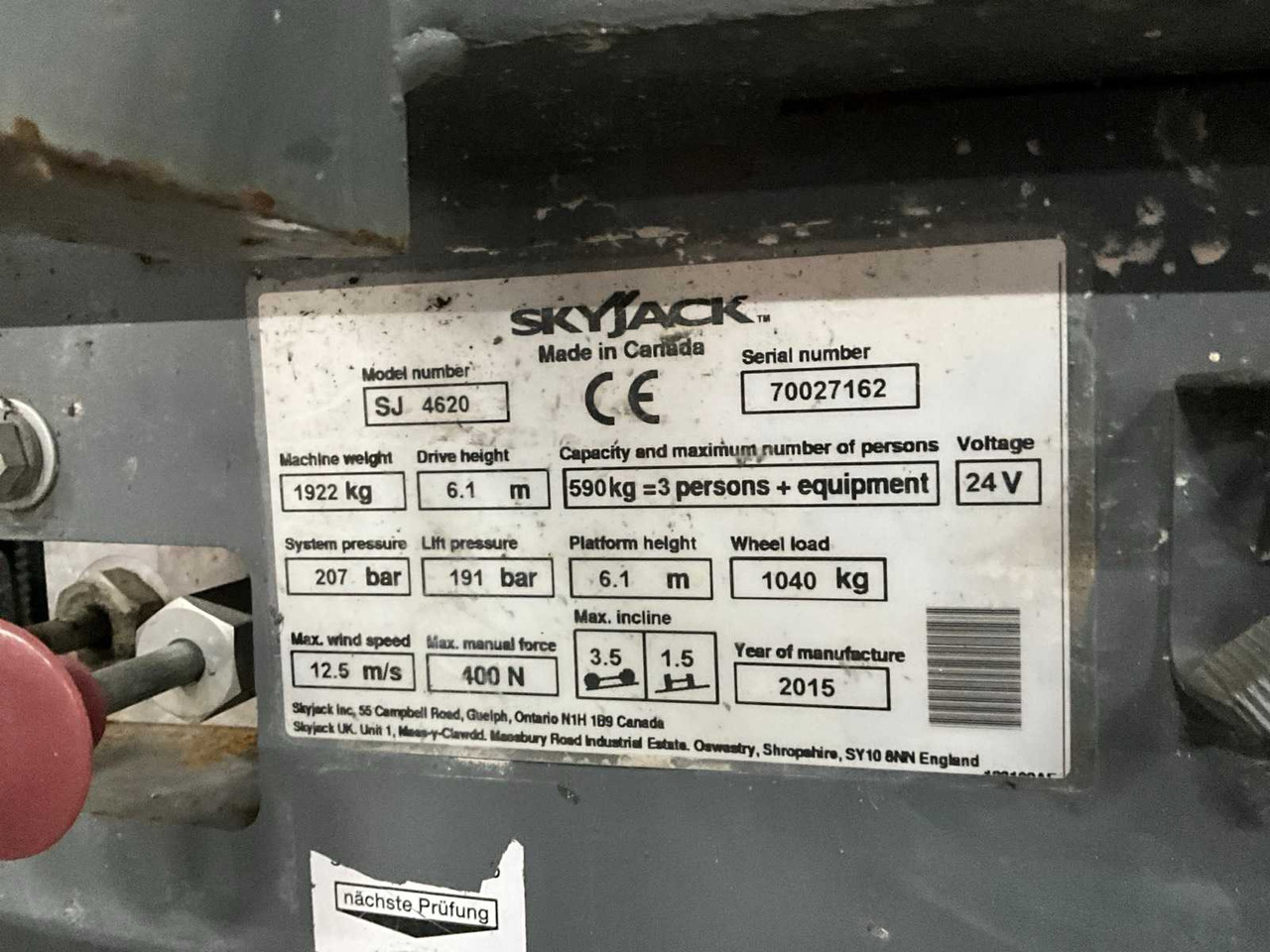 Aerial platform 2015 SKYJACK SJ 4620 AERIAL PLATFORM: picture 9