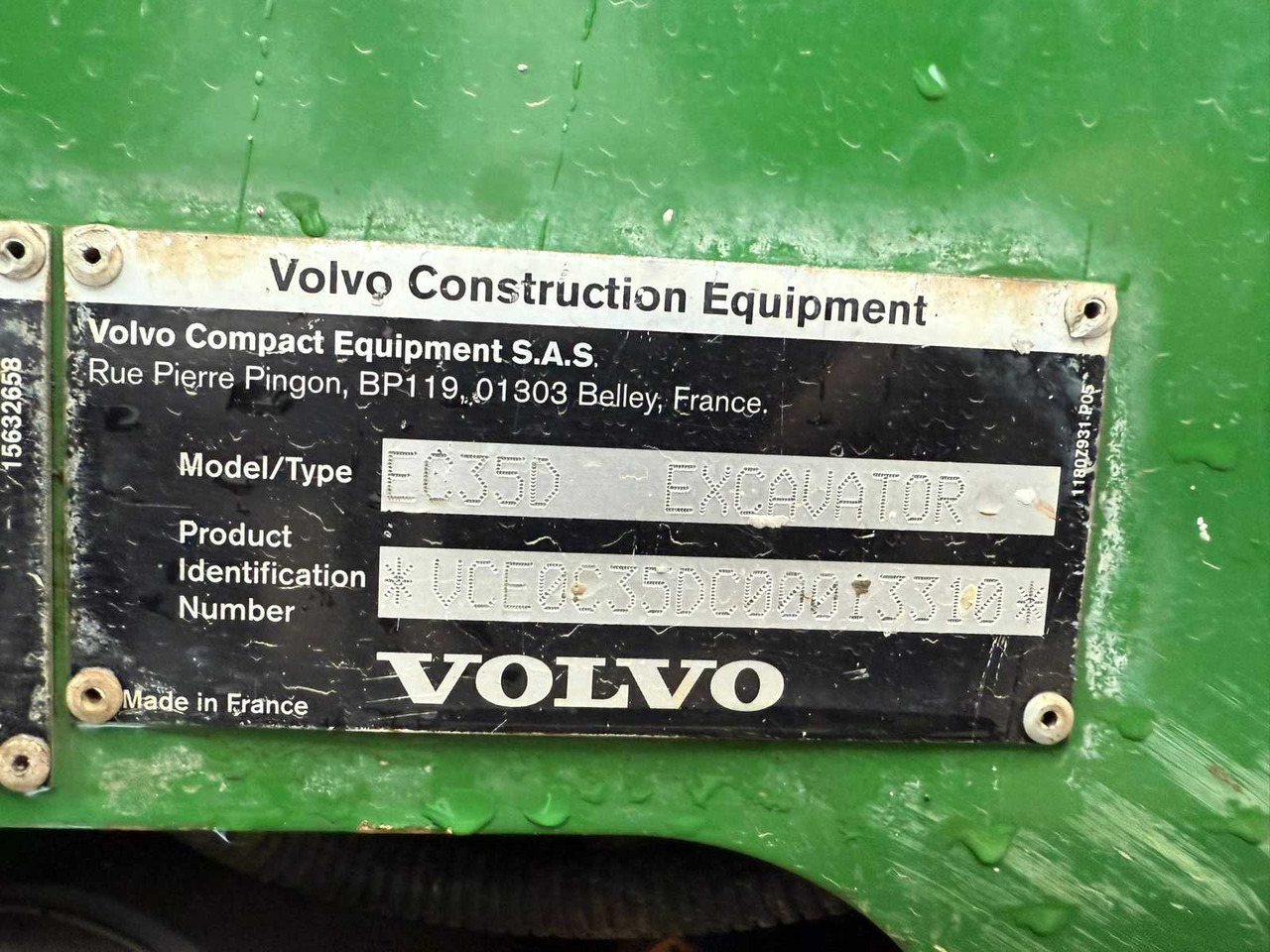 Excavator 2017 VOLVO EC35D MIDI EXCAVATOR: picture 11