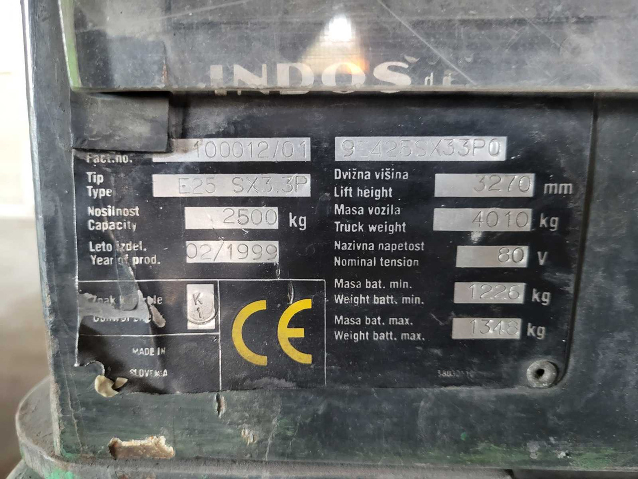 Forklift INDOS - E25 SX3.3P - FORKLIFT TRUCKS - 1999: picture 8