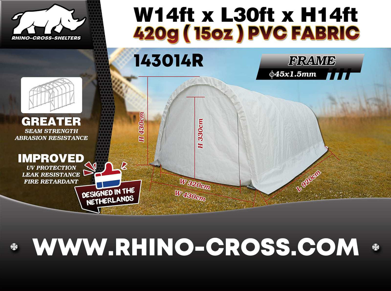 Rhino-Cross-Shelter 143014R - 9,2x4,3x4,3 m - Storage tank: picture 3 Rhino-Cross-Shelter 143014R - 9,2x4,3x4,3 m - Storage tank: picture 3