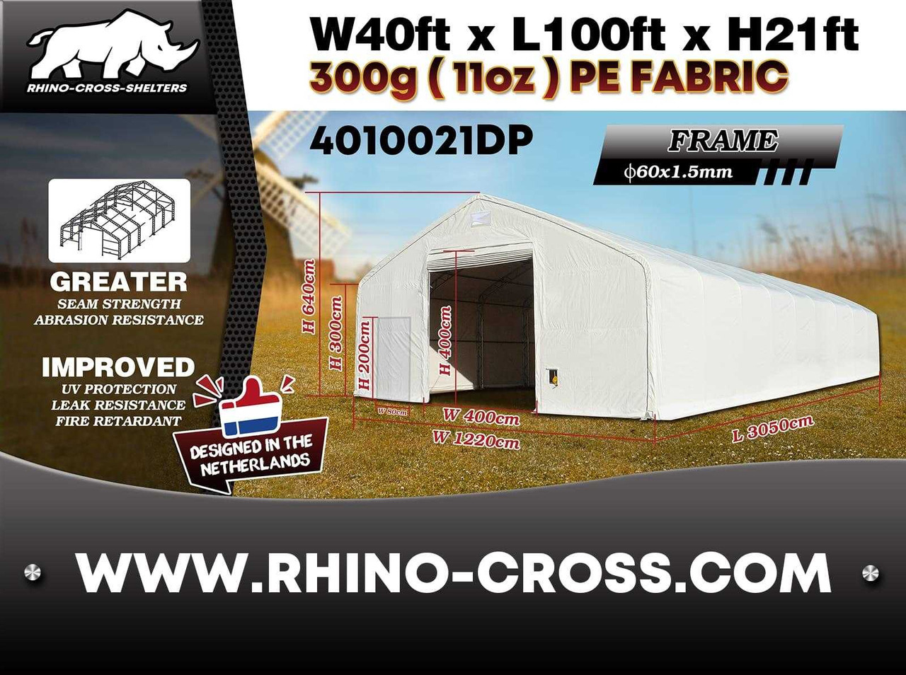 Rhino-Cross-Shelter 4010021DP 30,5x12,2x6,4 m - Storage tank: picture 2 Rhino-Cross-Shelter 4010021DP 30,5x12,2x6,4 m - Storage tank: picture 2