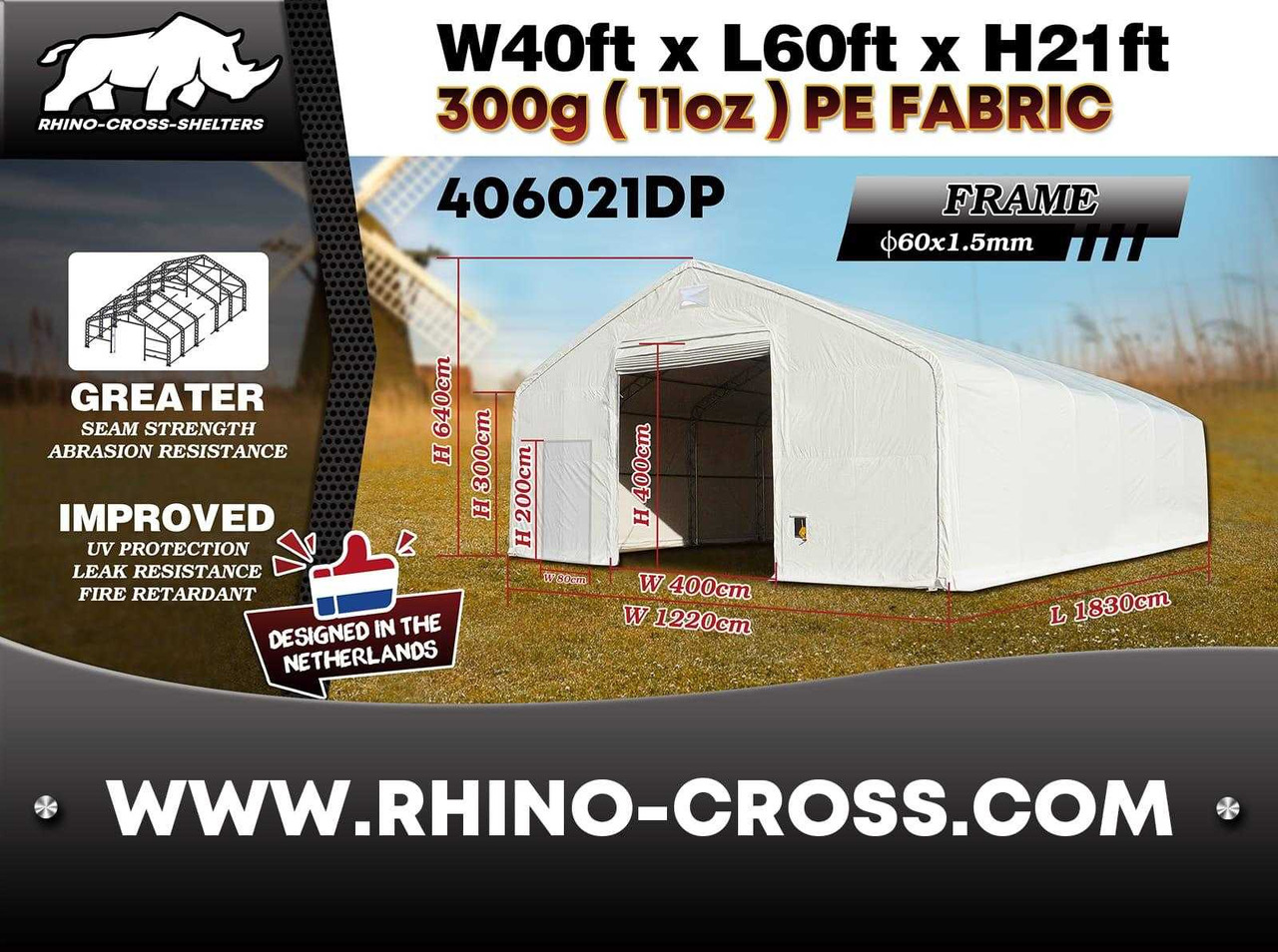 Rhino-Cross-Shelter 406021DP 18,3x12,2x6,4 m - Storage tank: picture 2 Rhino-Cross-Shelter 406021DP 18,3x12,2x6,4 m - Storage tank: picture 2