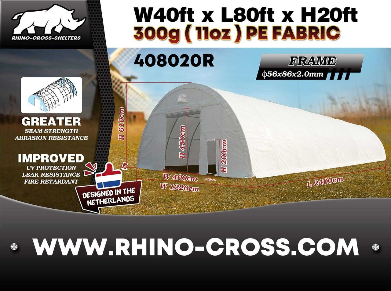 Rhino-Cross-Shelter 408020R 24x12,2x6,1 m - Storage tank: picture 2 Rhino-Cross-Shelter 408020R 24x12,2x6,1 m - Storage tank: picture 2