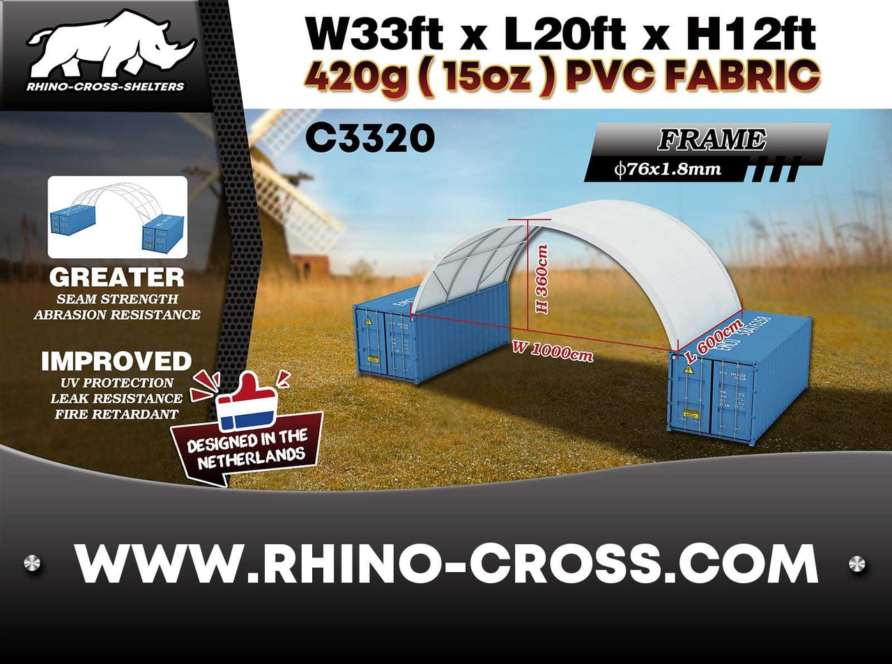 Rhino-Cross-Shelter C3320 - 6x10x3,6 m - Storage tank: picture 3 Rhino-Cross-Shelter C3320 - 6x10x3,6 m - Storage tank: picture 3