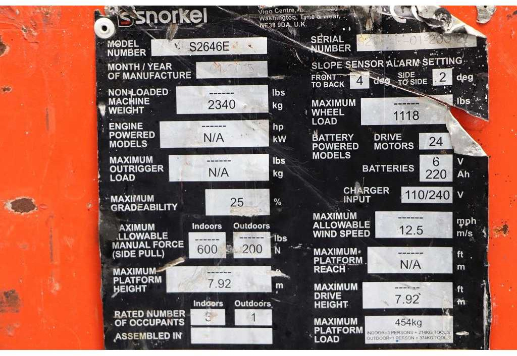 Snorkel S2646E - Aerial platform: picture 5 Snorkel S2646E - Aerial platform: picture 5