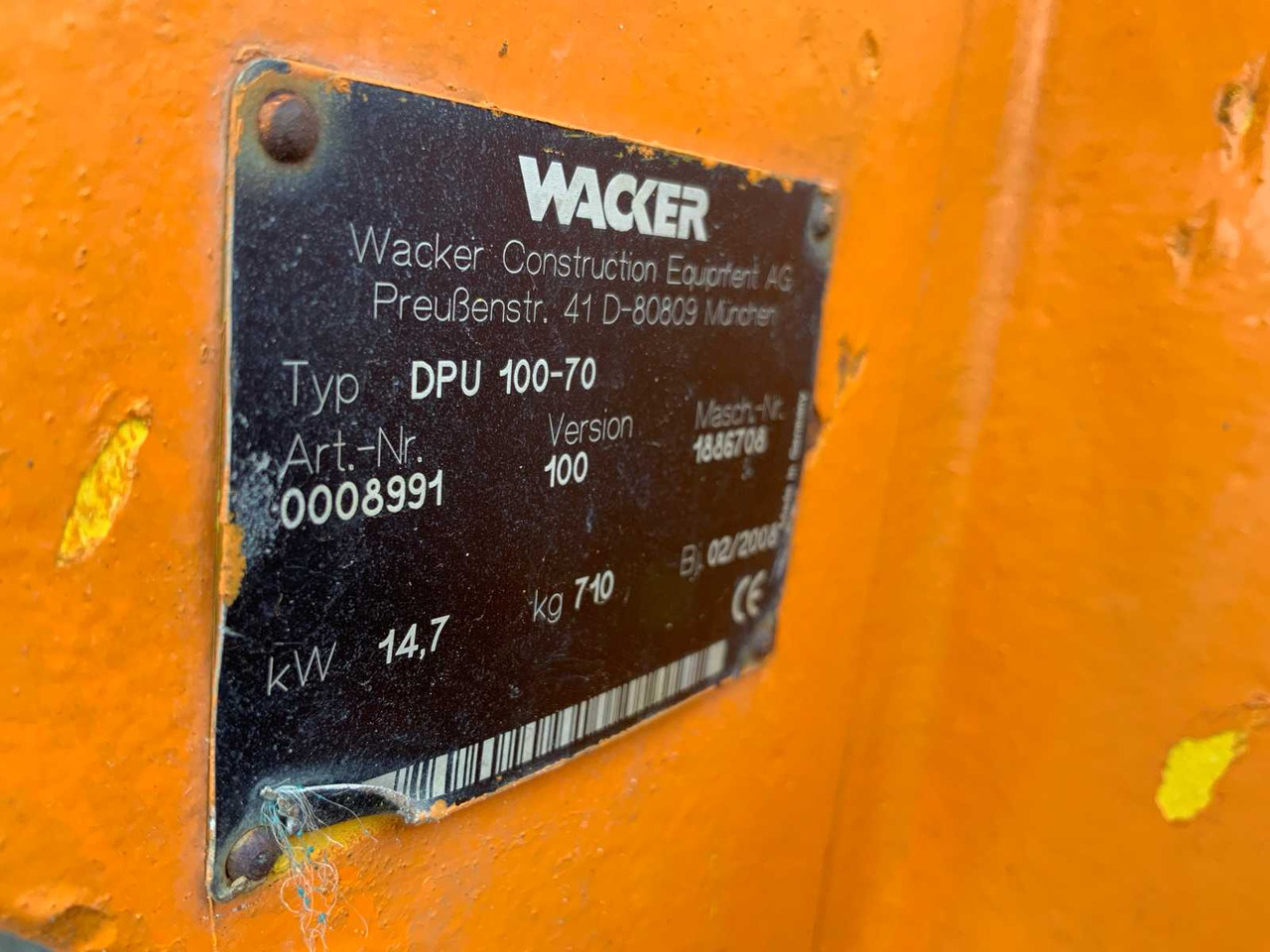 Wacker Neuson DPU 100-70 - Vibratory plate: picture 5 Wacker Neuson DPU 100-70 - Vibratory plate: picture 5