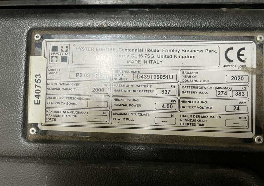 Hyster P2.0S FBW - Pallet truck: picture 3 Hyster P2.0S FBW - Pallet truck: picture 3
