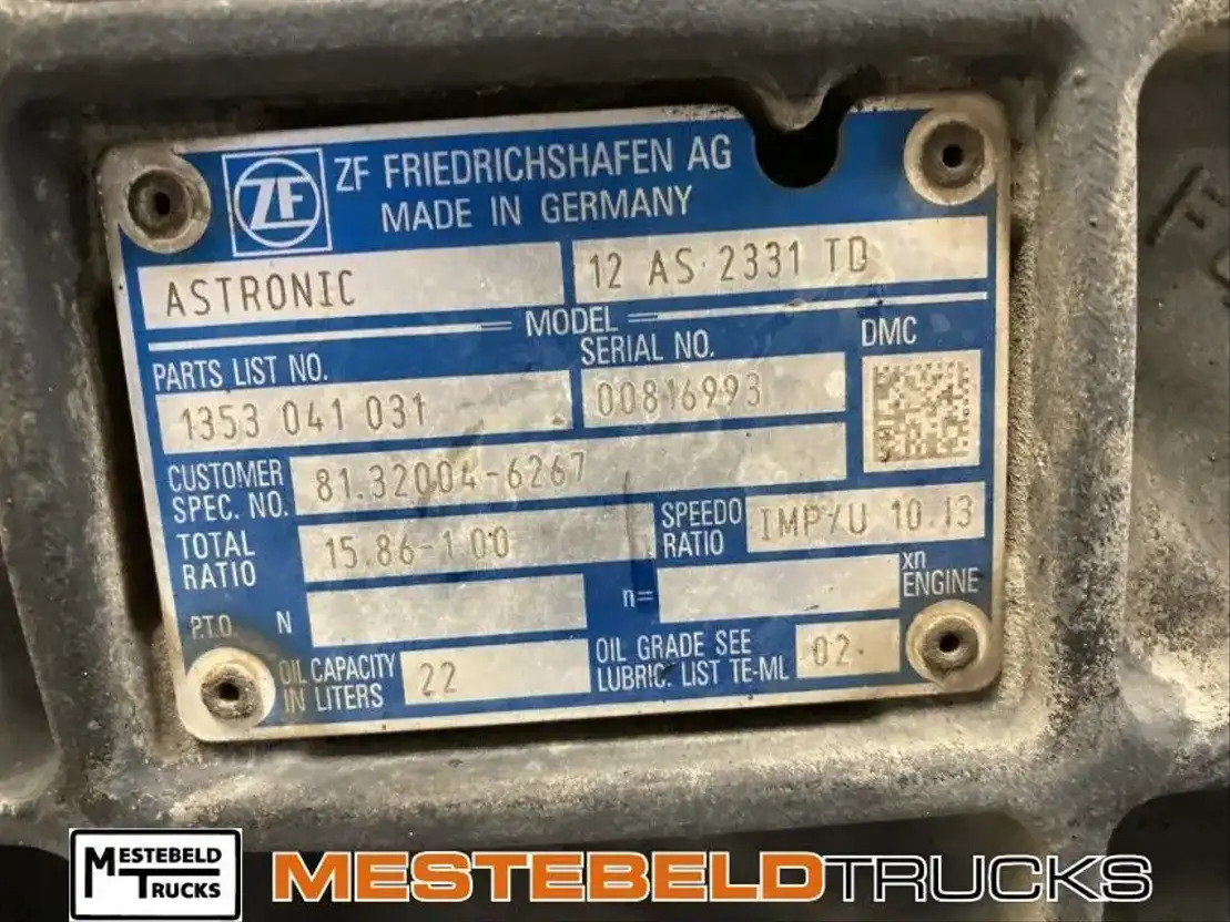 MAN Versnellingsbak 12AS2130TD - Gearbox and parts for Truck: picture 5 MAN Versnellingsbak 12AS2130TD - Gearbox and parts for Truck: picture 5