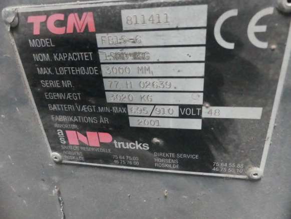 Chariot élévateur TCM FB15-6 - Other machinery: picture 5 Chariot élévateur TCM FB15-6 - Other machinery: picture 5