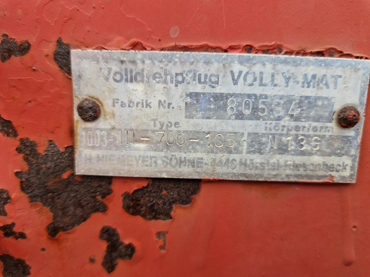 Niemeyer 1003-III-700-105 - Plow: picture 3 Niemeyer 1003-III-700-105 - Plow: picture 3