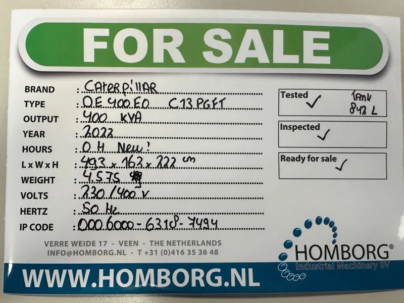 Caterpillar DE400E0 C13 PGFT 400 kVA Silent Generatorset CAT New ! - Generator set: picture 2 Caterpillar DE400E0 C13 PGFT 400 kVA Silent Generatorset CAT New ! - Generator set: picture 2