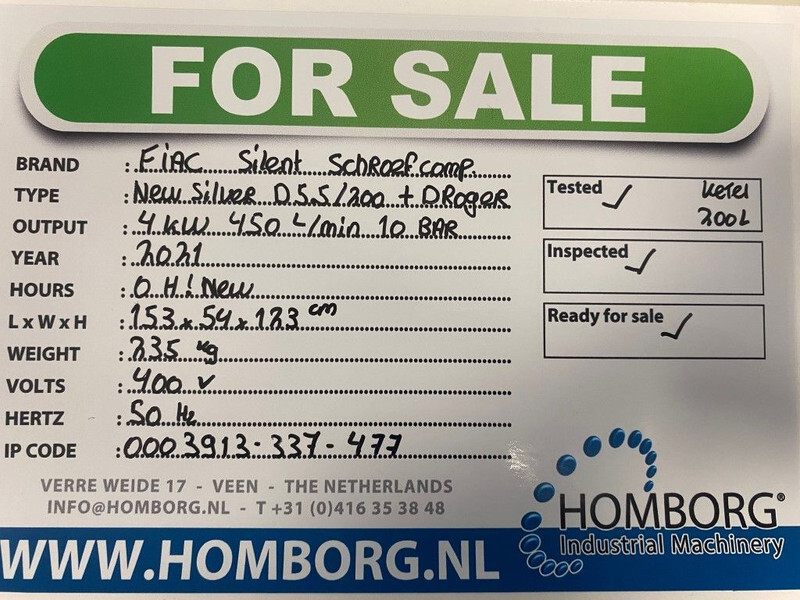 Fiac New Silver D 5.5 / 200 Silent 4 kW 450 L / min 10 Bar Elektrische Schroefcompressor met ketel en droger - Air compressor: picture 2 Fiac New Silver D 5.5 / 200 Silent 4 kW 450 L / min 10 Bar Elektrische Schroefcompressor met ketel en droger - Air compressor: picture 2