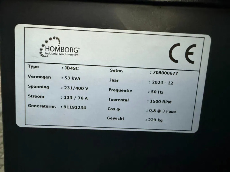 GENERATOR JB4SC Aftak As generatorset 53 kVA Trekker Aggregaat as New ! - Generator set: picture 5 GENERATOR JB4SC Aftak As generatorset 53 kVA Trekker Aggregaat as New ! - Generator set: picture 5