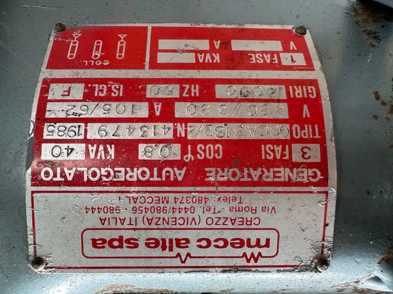 Hatz 3M40L Mecc Alte Spa 40 kVA generatorset ex Emergency ! 22 hours ! - Generator set: picture 5 Hatz 3M40L Mecc Alte Spa 40 kVA generatorset ex Emergency ! 22 hours ! - Generator set: picture 5