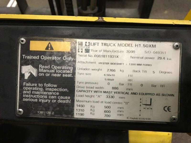 Hyster 1.5 ton Duplex Doorkijkmast Sideshift LPG heftruck - LPG forklift: picture 2 Hyster 1.5 ton Duplex Doorkijkmast Sideshift LPG heftruck - LPG forklift: picture 2