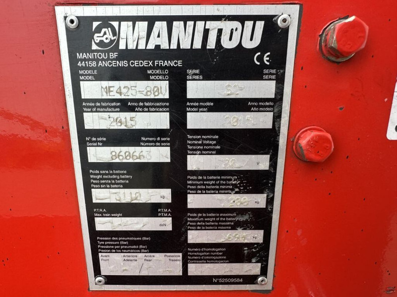 Manitou ME425-80V 2.5 ton Triplex Freelift Sideshift Elektra Heftruck - Electric forklift: picture 3 Manitou ME425-80V 2.5 ton Triplex Freelift Sideshift Elektra Heftruck - Electric forklift: picture 3