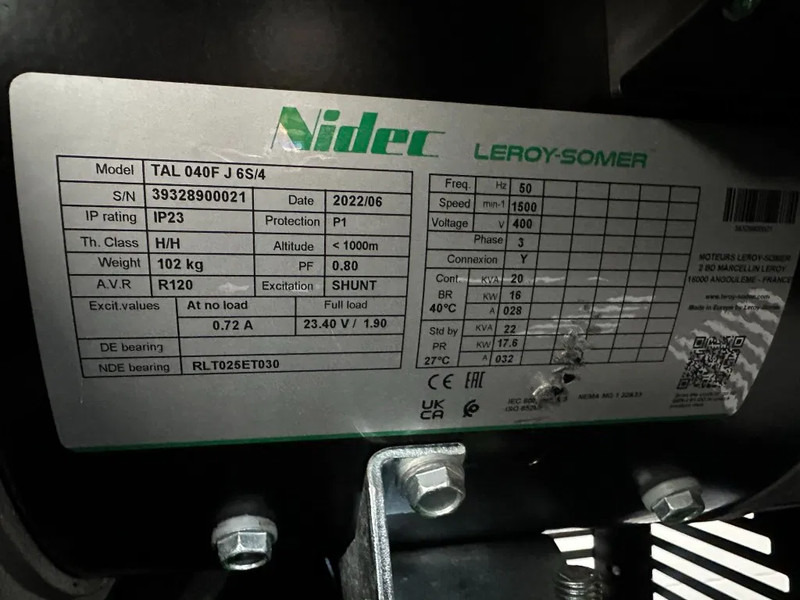 New Generator set Perkins Leroy Somer 22 kVA Silent noodstroom systeem  generatorset NSA ATS New !: picture 12