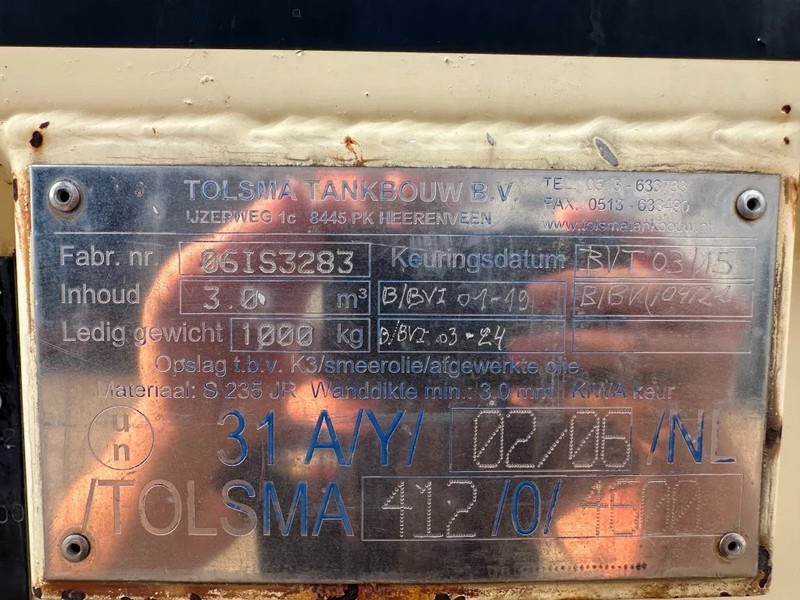 Tolsma Kiwa IBC 3000 liter Dieseltank Milieutank - Storage tank: picture 3 Tolsma Kiwa IBC 3000 liter Dieseltank Milieutank - Storage tank: picture 3
