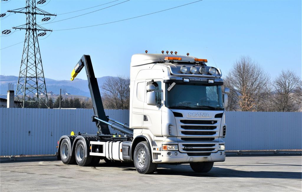 Scania R 480 Abrollkipper * 6x4 * Top Zustand ! - Hook lift truck: picture 1 Scania R 480 Abrollkipper * 6x4 * Top Zustand ! - Hook lift truck: picture 1