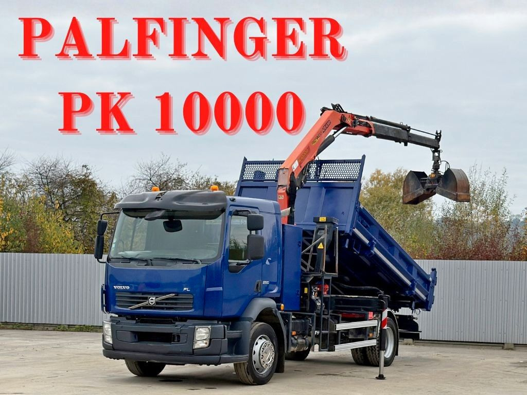 Volvo FL280 KIPPER 4,35m * PALFINGER PK 10000 + FUNK - Tipper, Crane truck: picture 1 Volvo FL280 KIPPER 4,35m * PALFINGER PK 10000 + FUNK - Tipper, Crane truck: picture 1