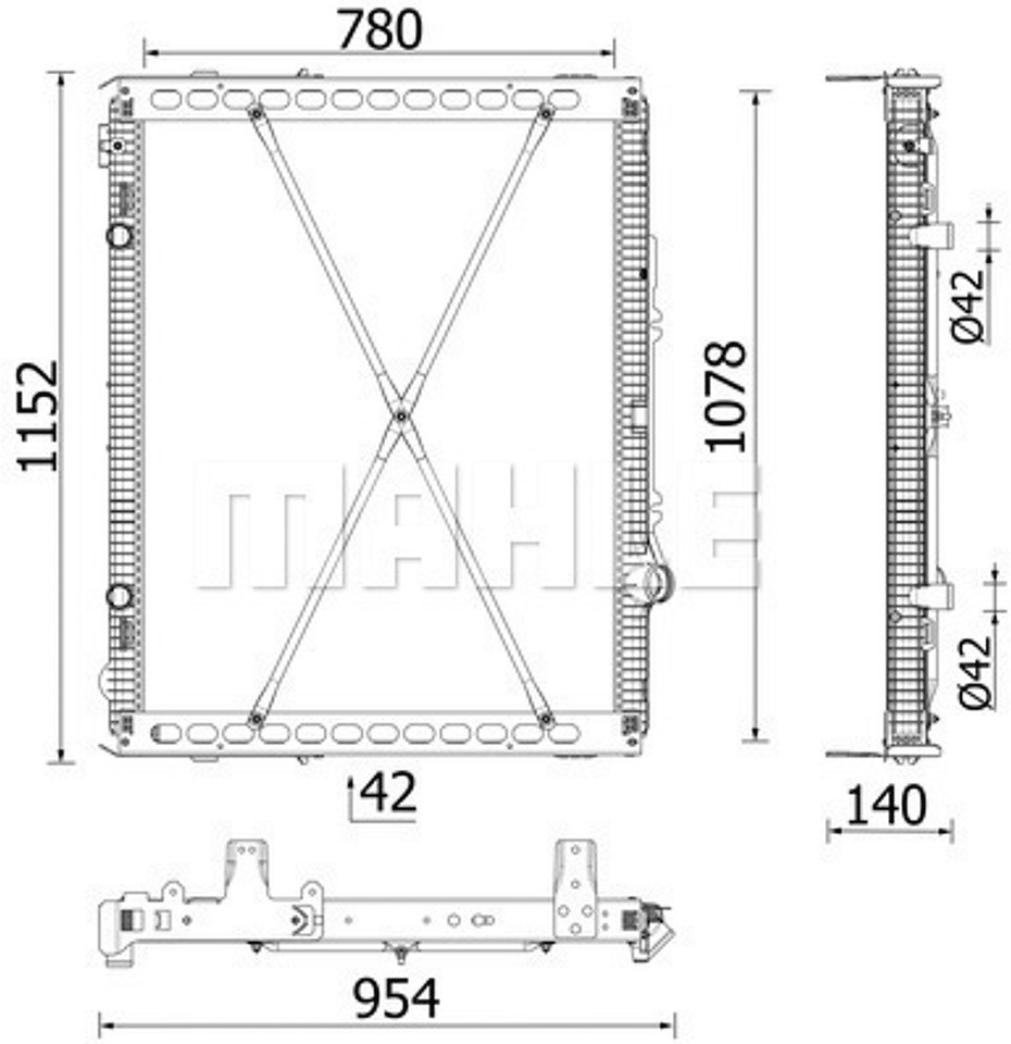 2131854M RADIATOR DAF CF 05.13- MX13 SET. 780X1078X42 MAHLE CR2639000P - Radiator for Truck: picture 3 2131854M RADIATOR DAF CF 05.13- MX13 SET. 780X1078X42 MAHLE CR2639000P - Radiator for Truck: picture 3