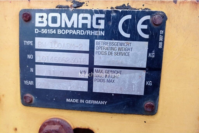 Roller Bomag BW 100 ADM-2 - Mini road roller: picture 14 Roller Bomag BW 100 ADM-2 - Mini road roller: picture 14