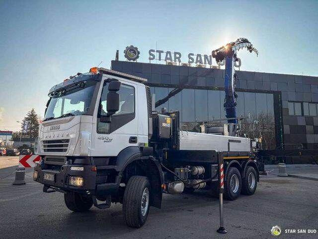 Dropside/ Flatbed truck, Crane truck Iveco TRAKKER 450 6x6 PM41S FLY JIB Crane Kipper: picture 10 Dropside/ Flatbed truck, Crane truck Iveco TRAKKER 450 6x6 PM41S FLY JIB Crane Kipper: picture 10