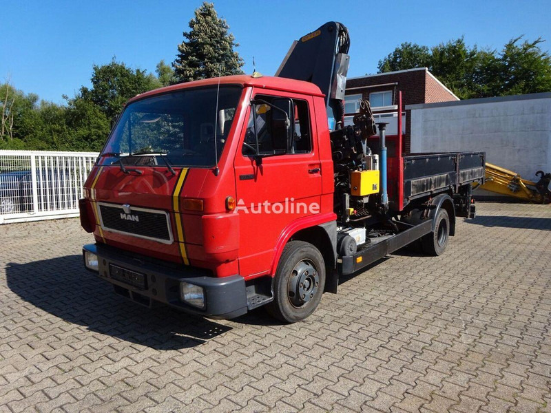 MAN 9.150 - Flatbed+crane - Dropside/ Flatbed truck, Crane truck: picture 1 MAN 9.150 - Flatbed+crane - Dropside/ Flatbed truck, Crane truck: picture 1