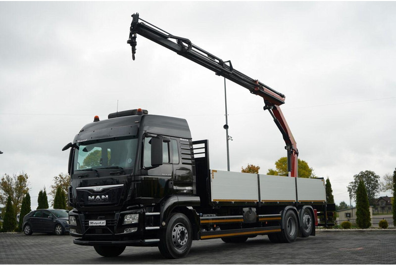 MAN TGS 26.440 / 6X2 / SKRZYNIOWY 7,5 M / OŚ PODNOSZONA + HDS PALFI - Dropside/ Flatbed truck, Crane truck: picture 4 MAN TGS 26.440 / 6X2 / SKRZYNIOWY 7,5 M / OŚ PODNOSZONA + HDS PALFI - Dropside/ Flatbed truck, Crane truck: picture 4